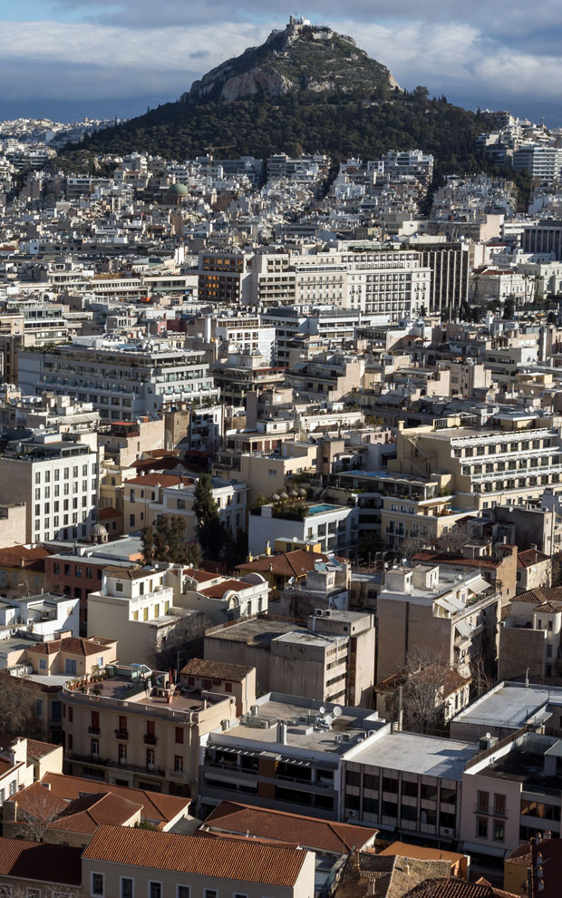 Lycabettus in the sun in Athens Greece