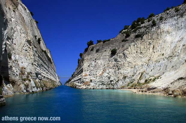 View of the Corinth Canal in Greece