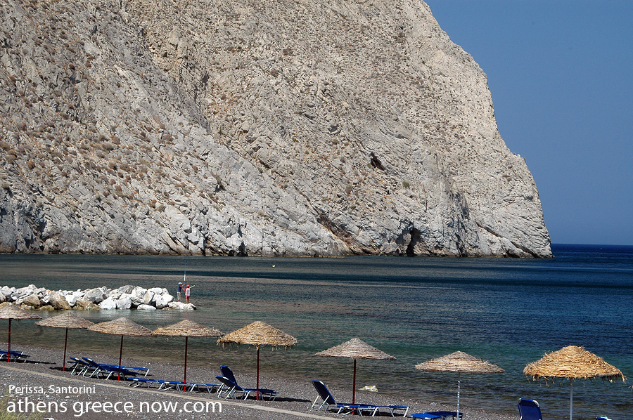 perissa beach Santorini Greece