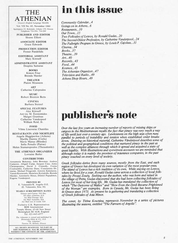 Publishers Page Nov 1980