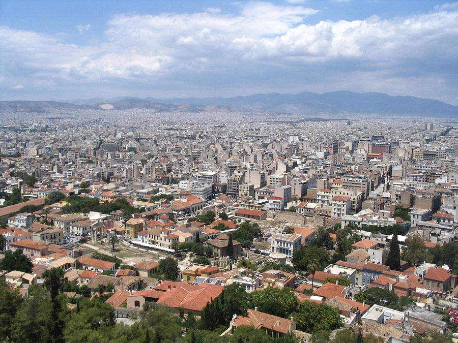 View of Athens Greece from Acropolis