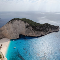Zakynthos Greece called shipwreck beach