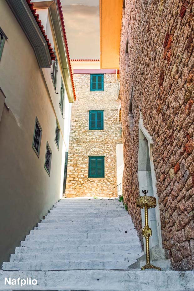 Nafplio Steps washed white