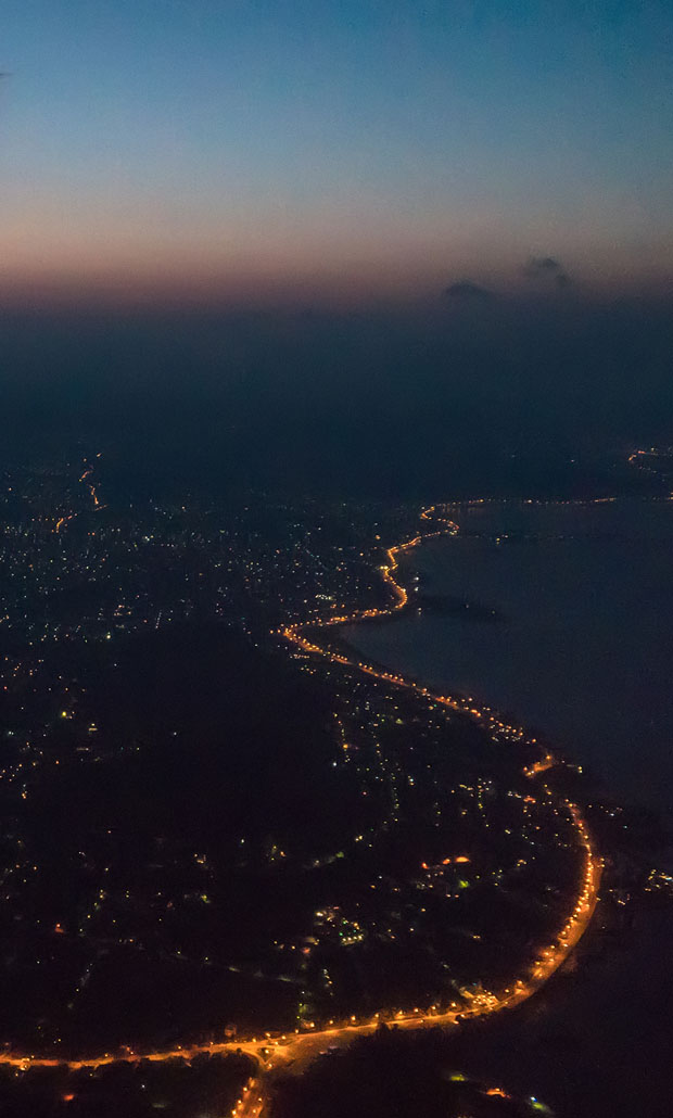 Athens Greece coast at night