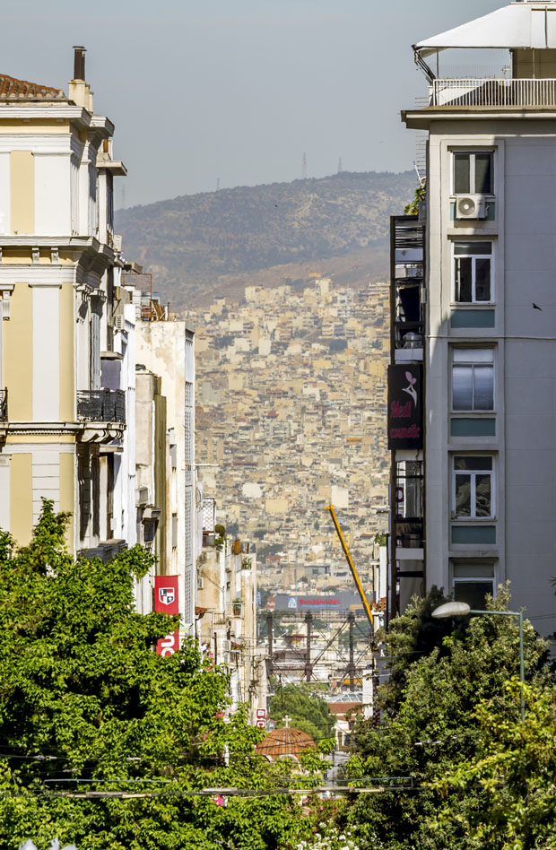 Athens Greece buildings and street view