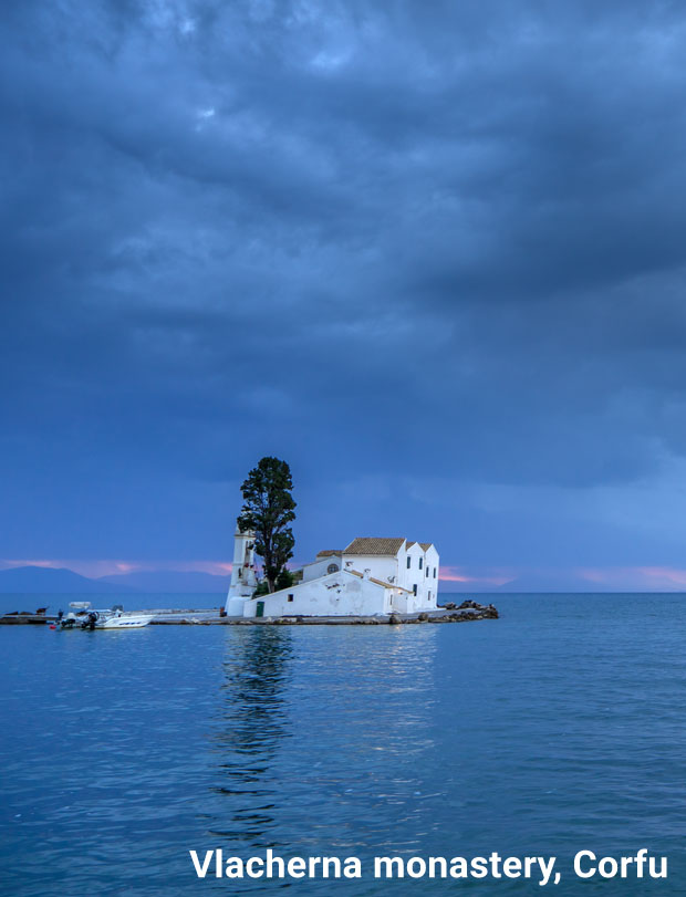 Vlacherna monastery, Kanoni, Corfu, Greece