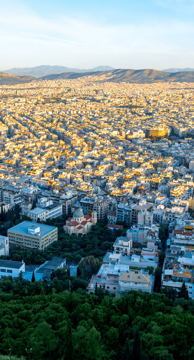 View of Athens from atop Lycabettus Mount