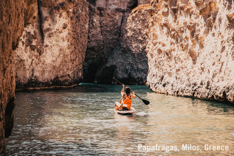 The water cave Papafragas on Milos island in Greece