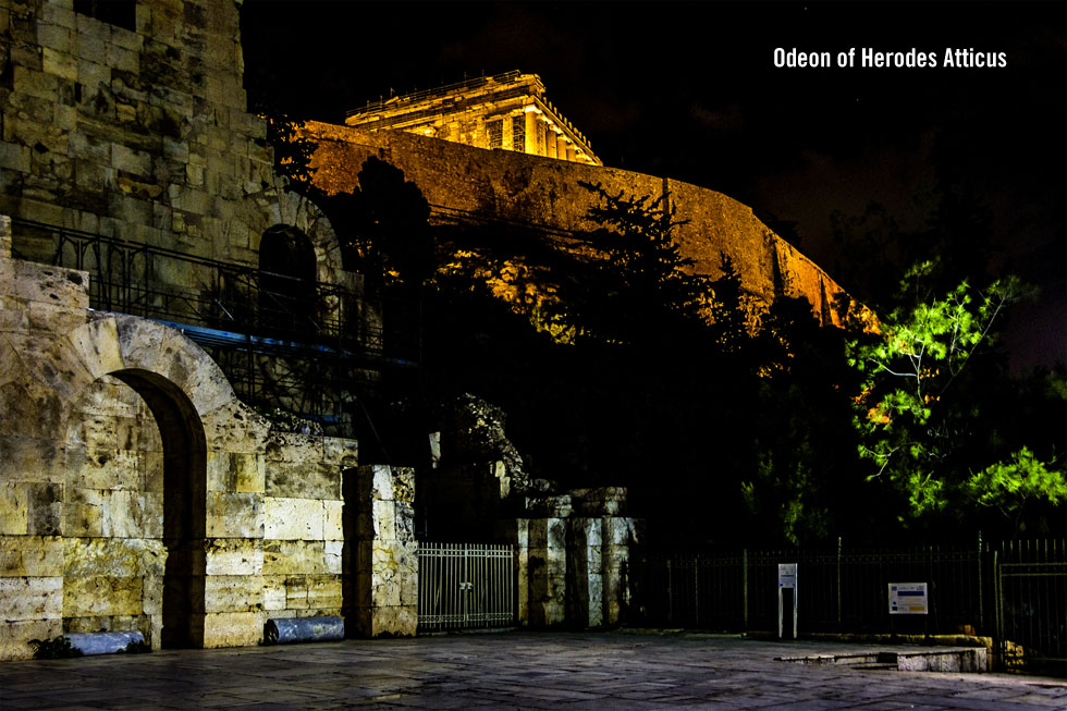 Night time at Odeon of Herodes Atticus