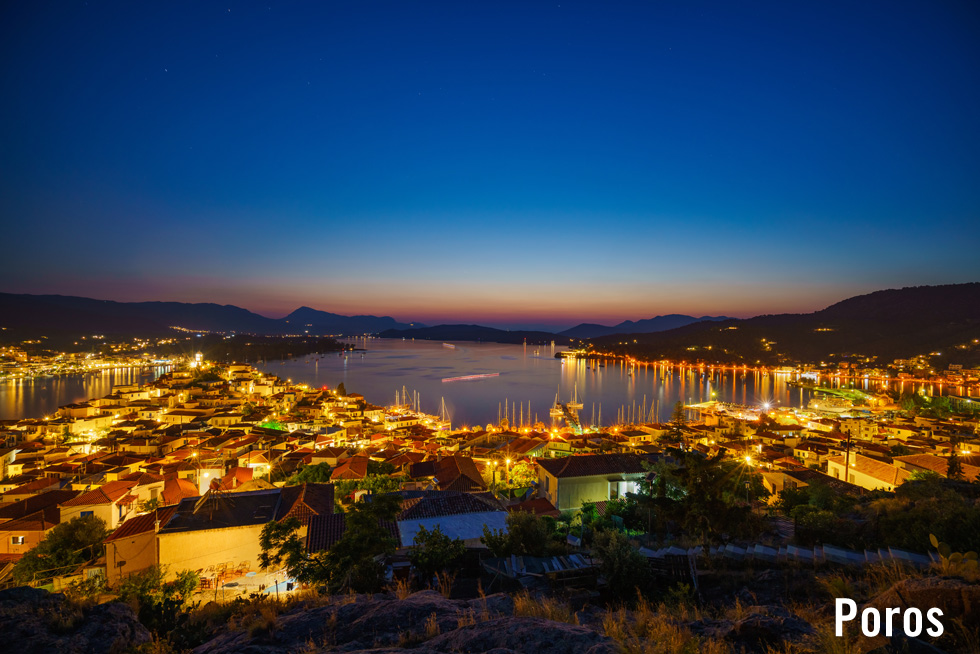 Poros at night