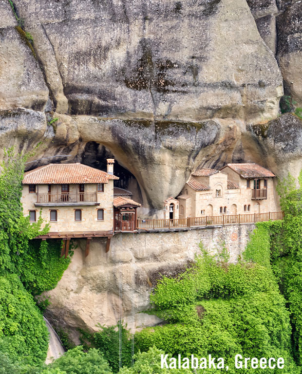 Kalabaka Monastery in the mountain side