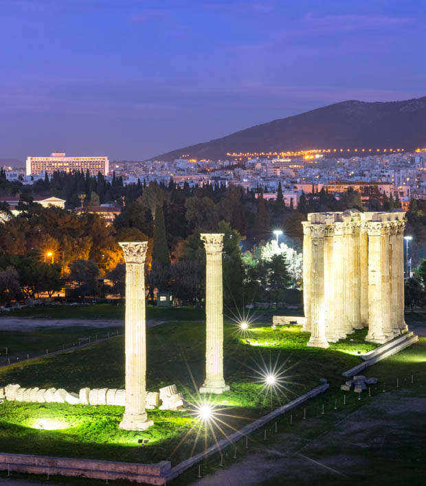 Temple ruins in Athens Greece