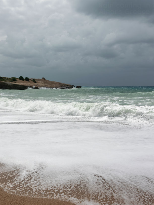 Rain in the Aegean of Greece