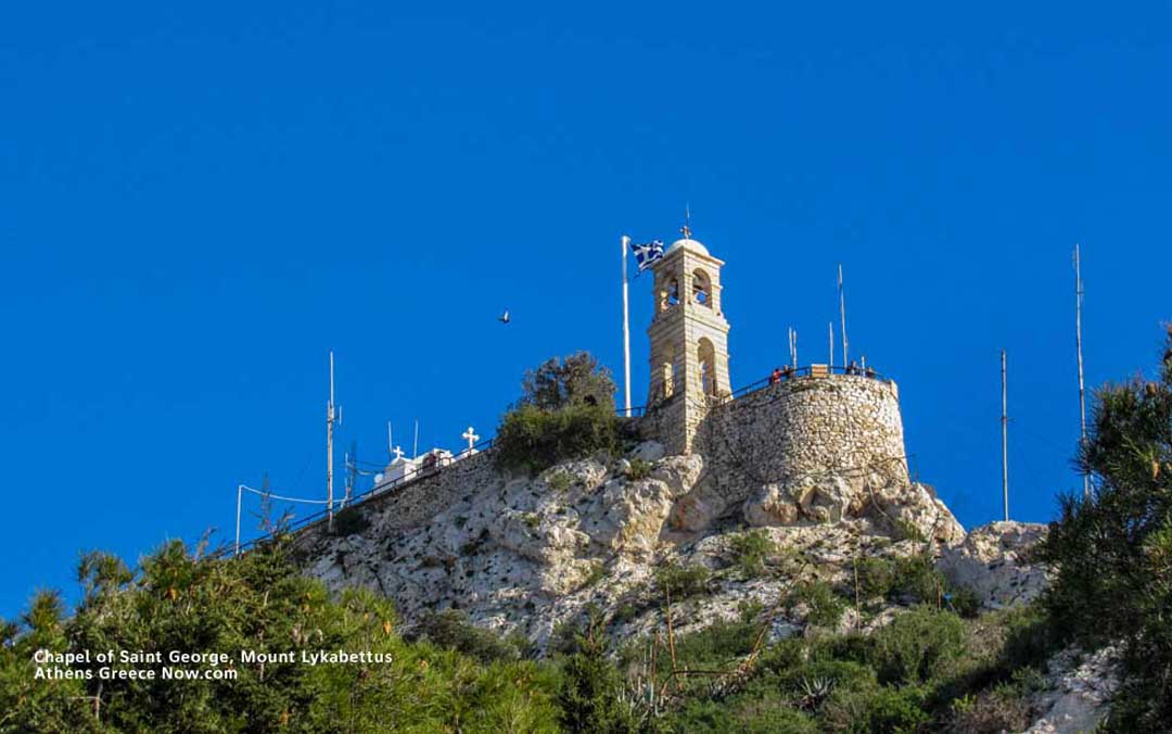 Chapel of Saint George on Mount Lycabettus in Athens Greece