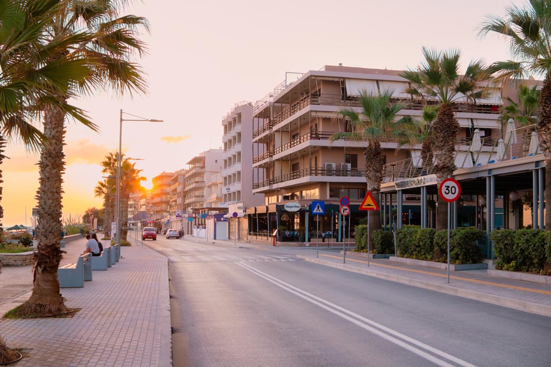 Street in Rethymno on Crete in Greece