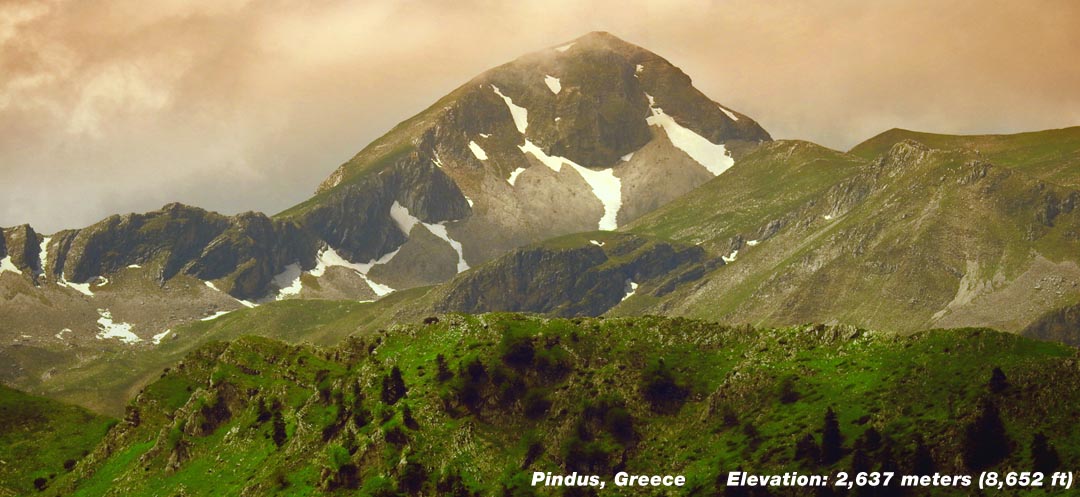 The Pindus mountains