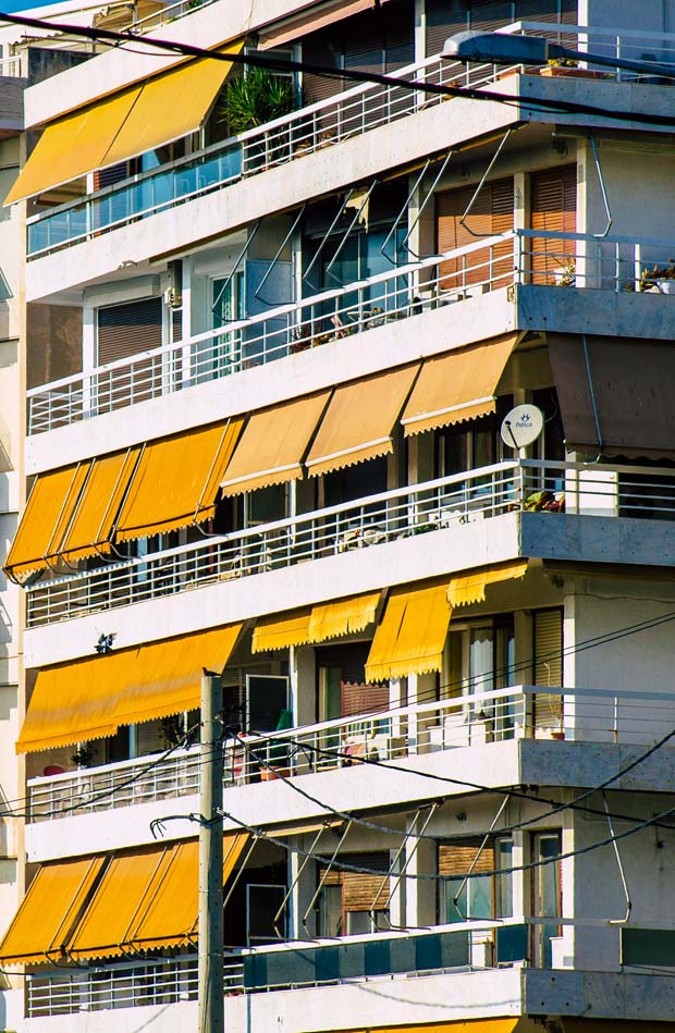 Apartments facing the sun in Athens Greece