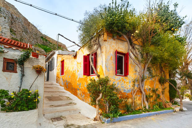 A older house in the Plaka District near the Acropolis