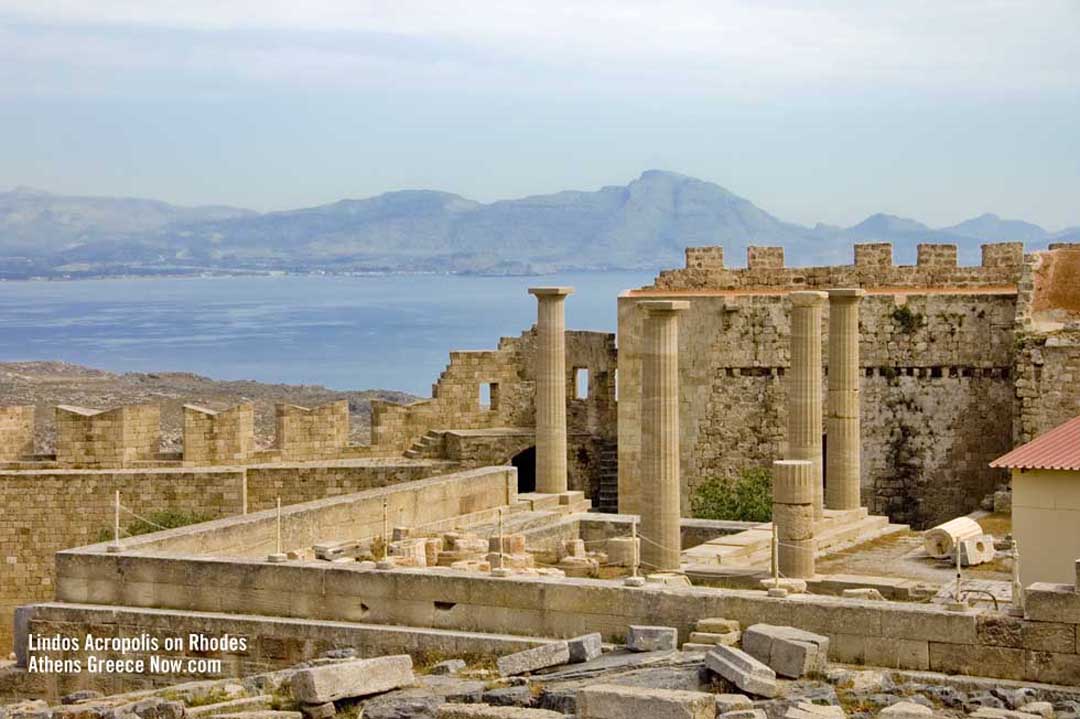 Acropolis temple on Lindos on Rhodes, Greece