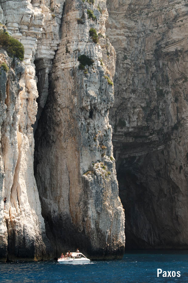 Cliffs at waters edge at Paxos Island