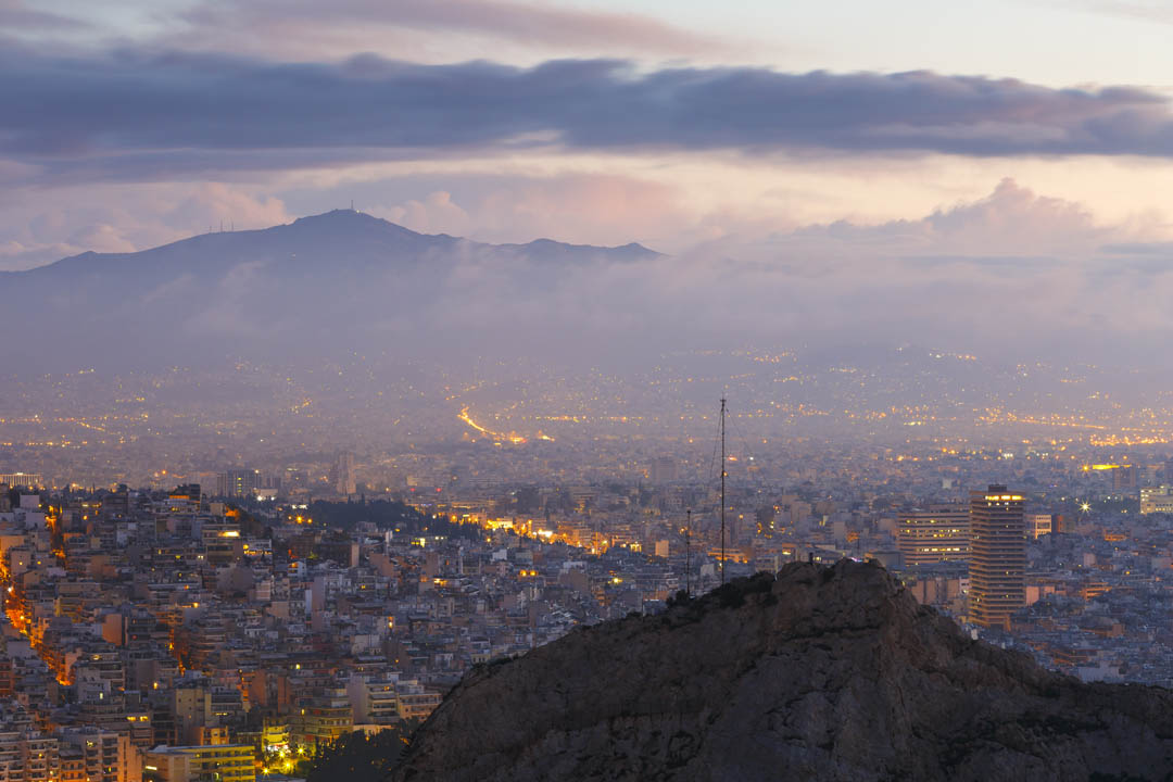 The mountains around Athens Greece