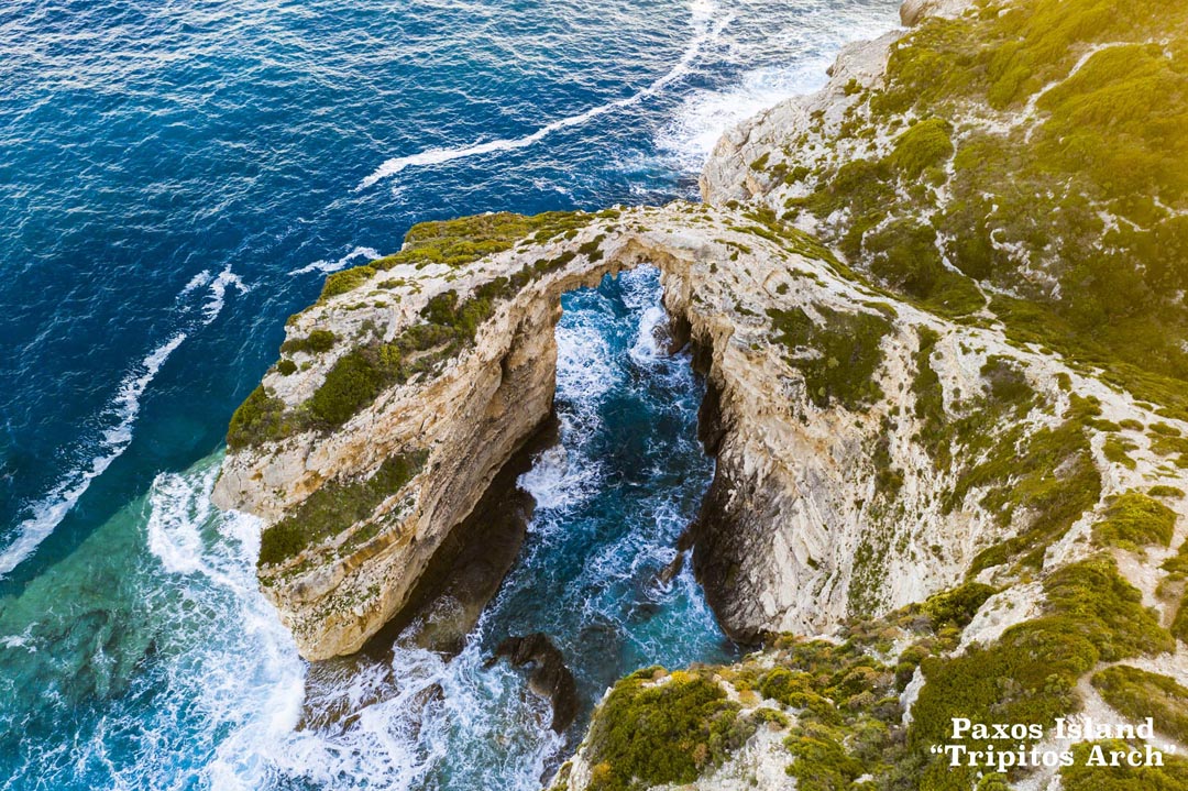 The Natural Bridge at Tripitos Arch on paxos Island