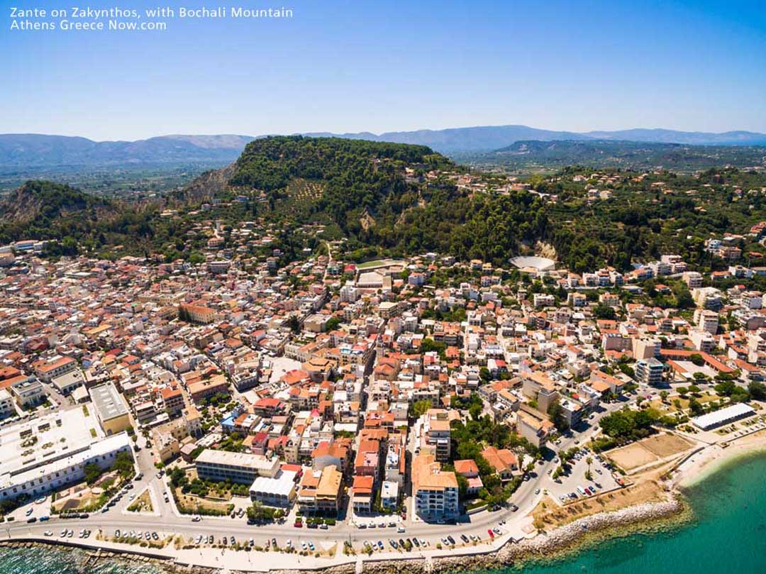 Zante on Zakynthos with Bochali Mountain