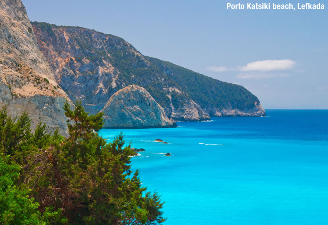 Porto Katsiki beach on Lefkada island in Greece