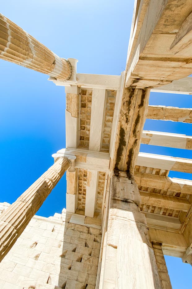 A colonnade at the Acropolis of Athens, Greece A colonnade at the Acropolis of Athens, Greece