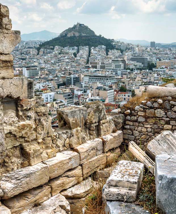 View of Lycabettus from the Acropolis Mount - click image to enlarge and expand the photo View of Lycabettus from the Acropolis Mount