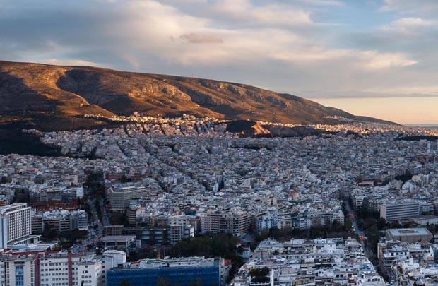 Ymittos sundown in Athens Greece