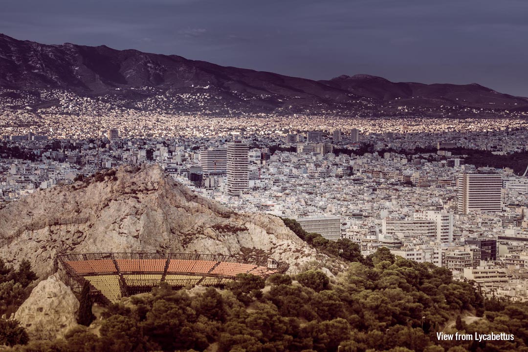 Athens Greece from Lycabettus Hill - Wide view