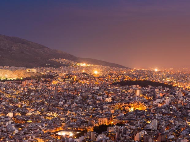 Looking twoard Ymittos and Athens South East view