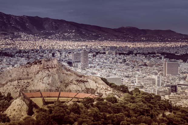 Night view of Athens from Lycabettus