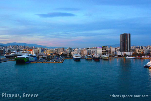 Piraeus Greece - Ships in the harbor