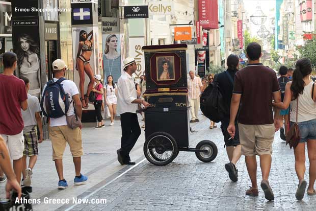 Laterna music player Ermou Street Athens Greece