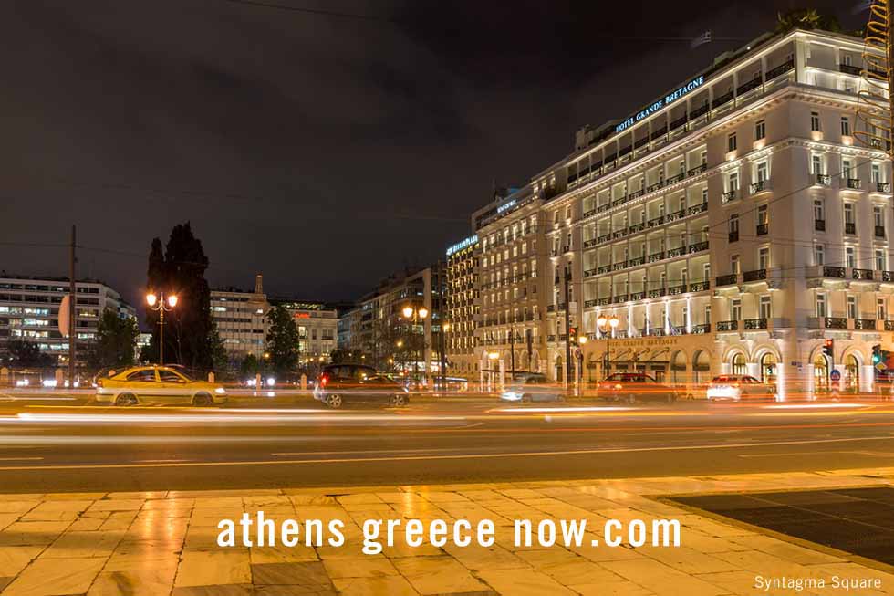 At night on Syntagma Square