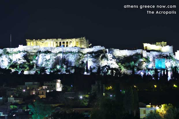 Acropolis and Parthenon at night