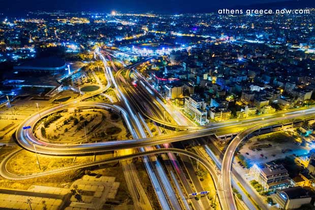 Highway exchange over Athens