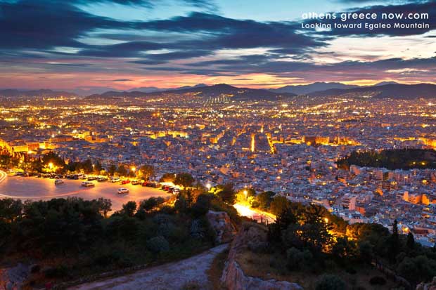 Looking toward Egaleo Mountain to the west side of Athens