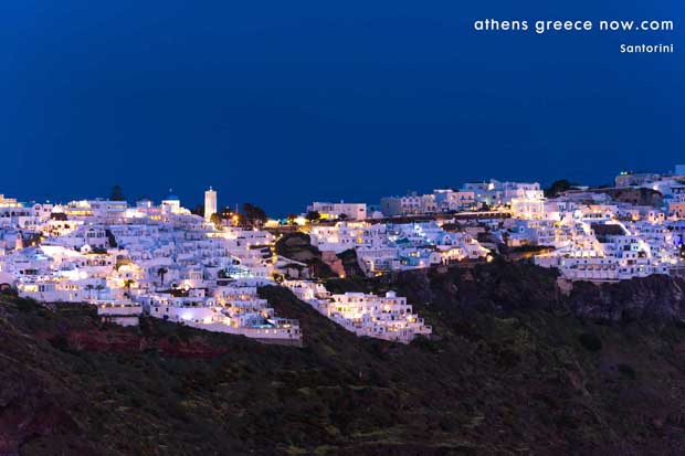 Santorini at night