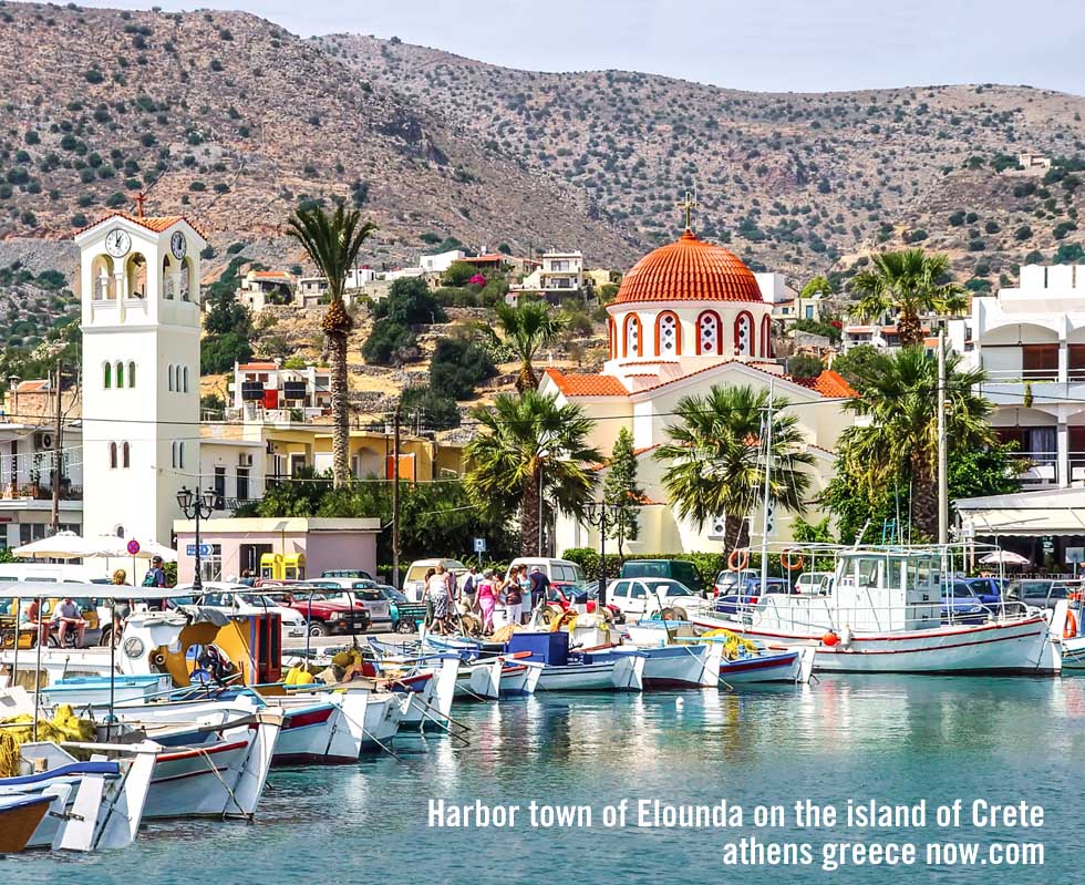 Harbor of Elounda on the Island of Crete