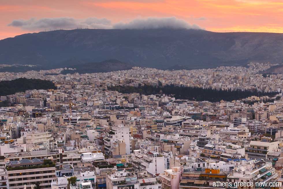 Athens Greece and Ymittos