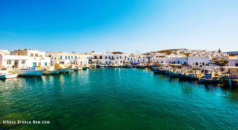 Paros Island Water and boats in harbor