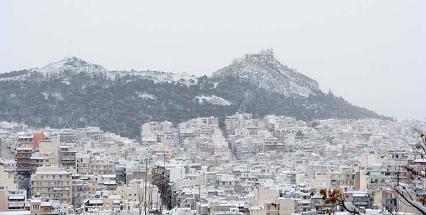 Athens and Snow