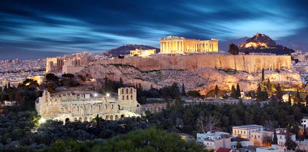 Parthenon Acropolis at dusk