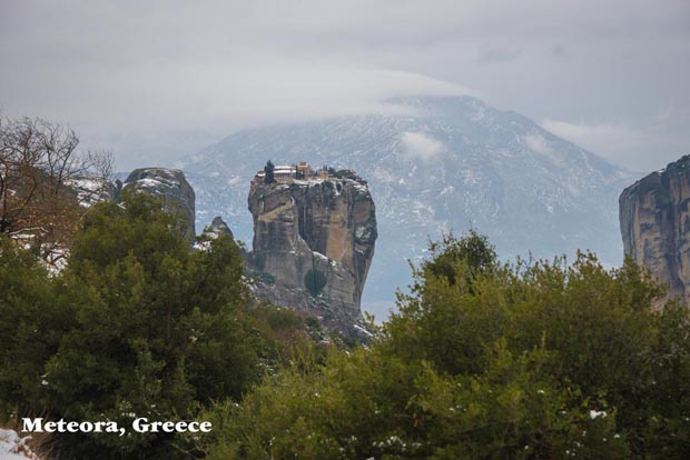 Meteora in winter