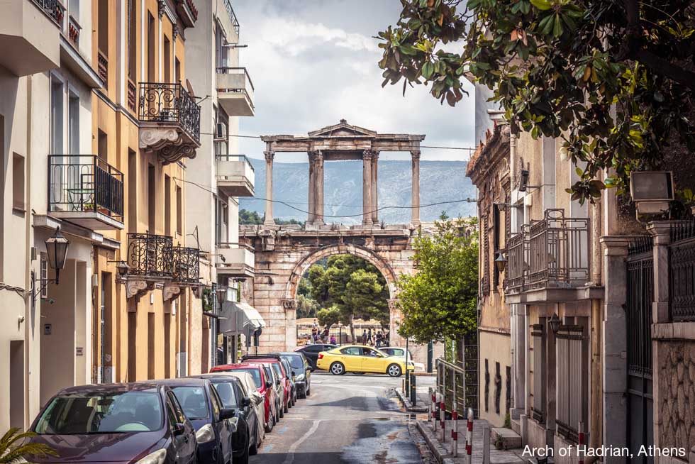 Hadrians Arch in Athens Greece