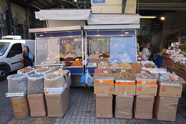 Selling nuts in Athens