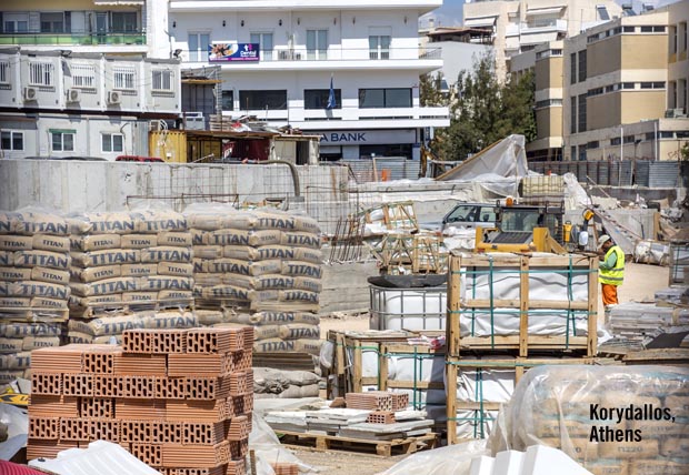 Korydallos Subway construction